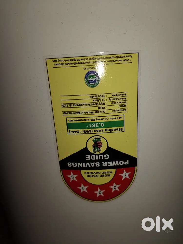 Hot water geyser 15 Lt bajaj 8 years warranty card available