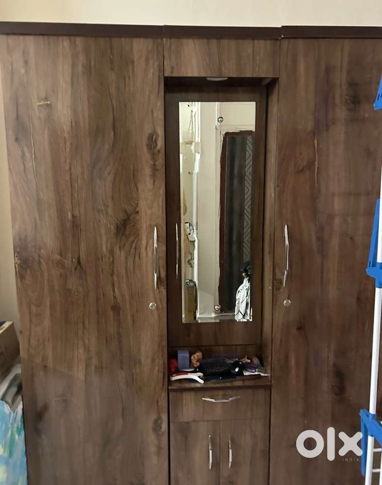 Premium 3-Door Wooden Cupboard with Locker & Dressing Table Great Deal