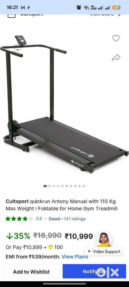 Cultfit manual treadmill