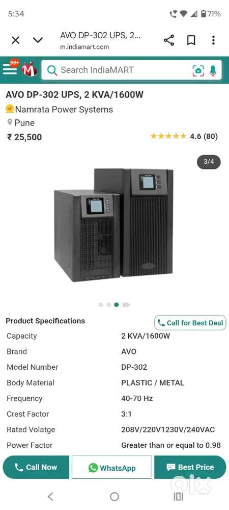 AVO DP-302 UPS, 2 KVA/1600W