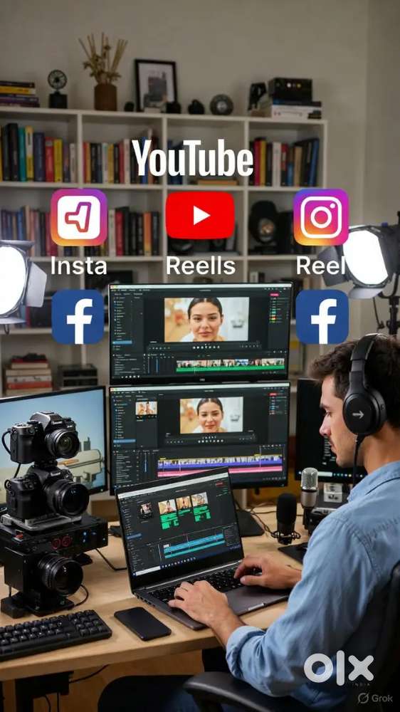 Youtube Shorts, insta reel, fb shorts, long video editing