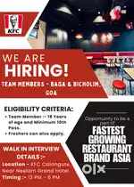 KFC India is Hiring for Team Members