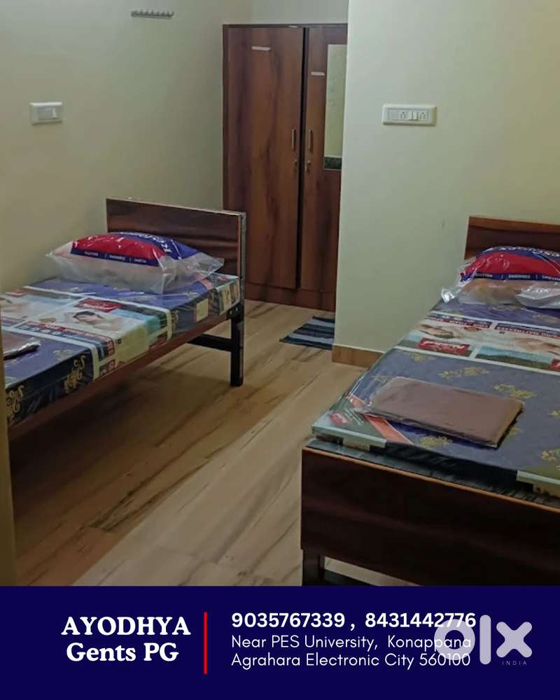 “Gents PG — Near PES University, Electronic City  Furnished Rooms