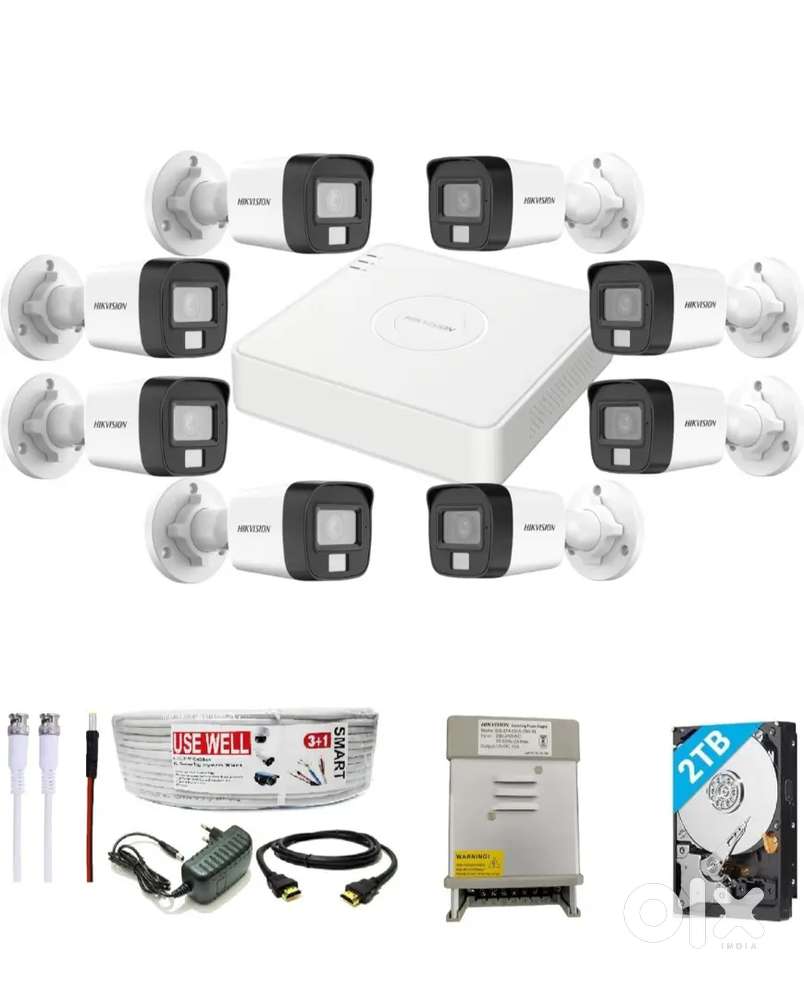 Complete CCTV Setup – Hikvision DVR + Cameras + Accessories