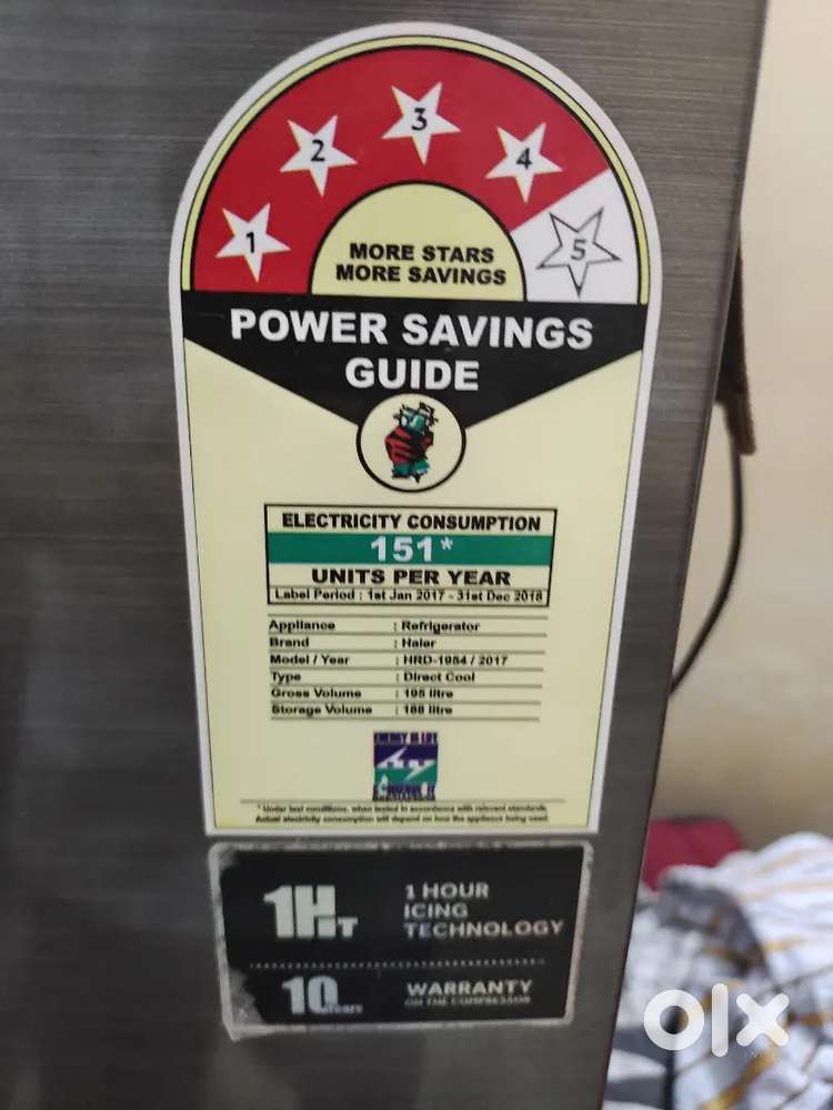 Fridge(single door) /195 litre /4star