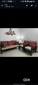 3+1+1 Sofa + Teapoy & 6 seater dining table in Seesham Wood)