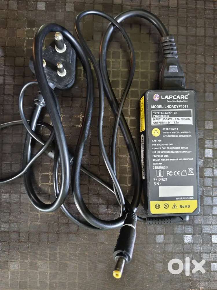 Laptop charger 65 watt lapcare new condition some day use