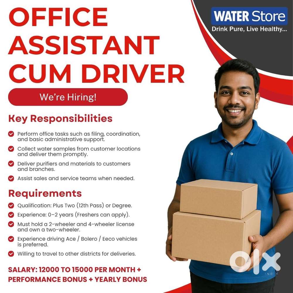 Job Title: Office Assistant cum Driver