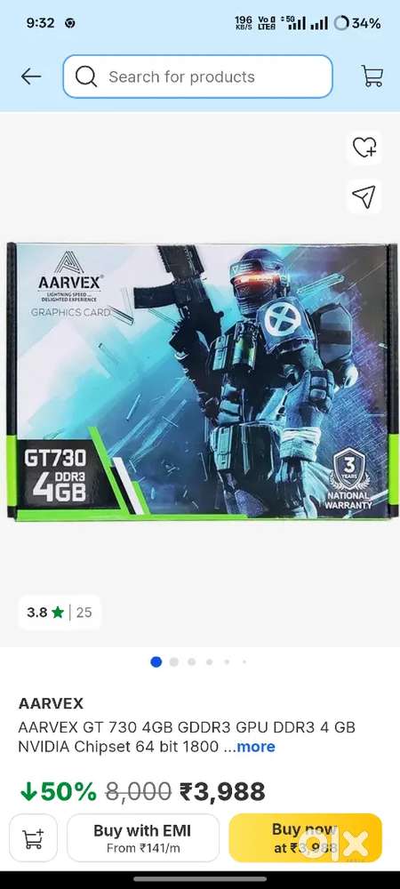 Graphic card aarvex gt730