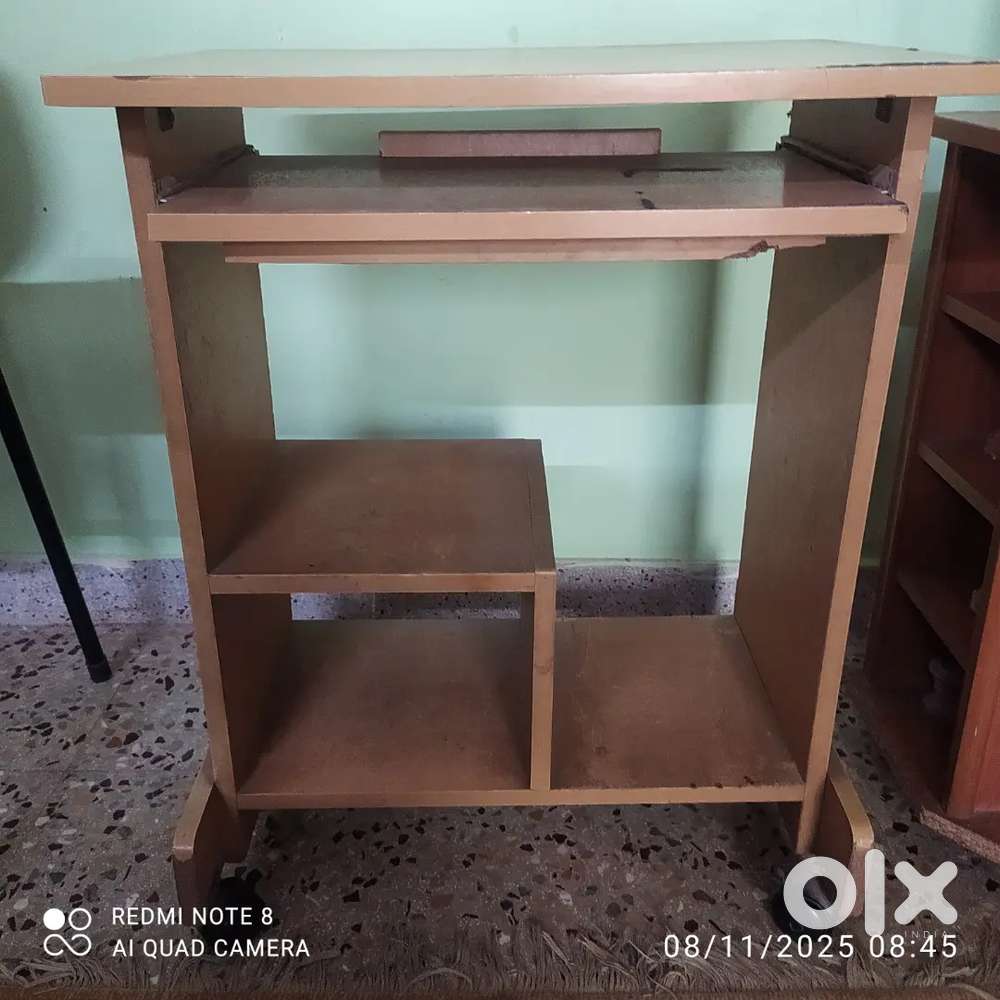 Wooden computer table - user and study  char