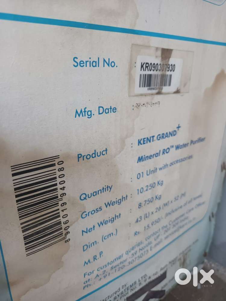 Kent Grand+ Mineral RO  Good Working Condition  Under 5 Years