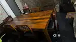 6 Seater Dining Set in New Condition (Natural Brown Finish) Teak Wood