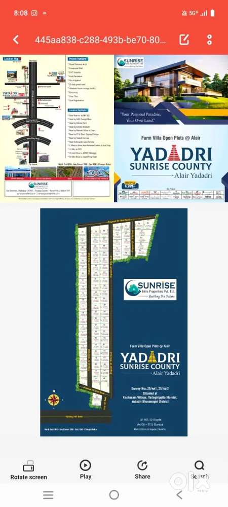 121 square yards open plots for sale in Shadnagar benguluru highway
