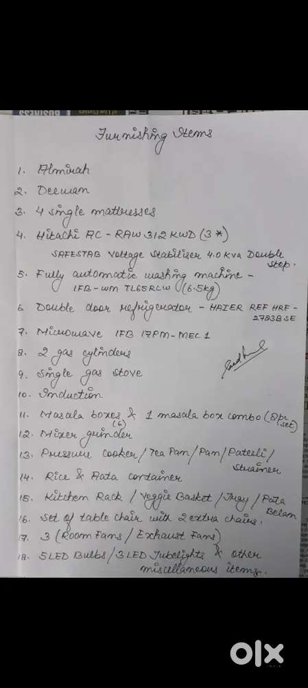 Fully furnished 2room set for rent.