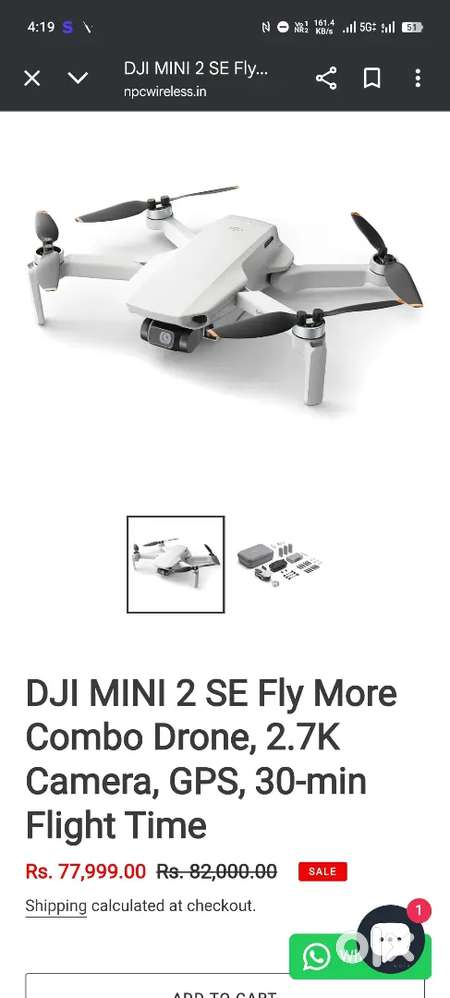 Dji mini 2 se dron 1 battery h