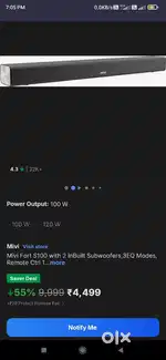 Mivi fort S100, 100 watt bluetooth soundbar for sale