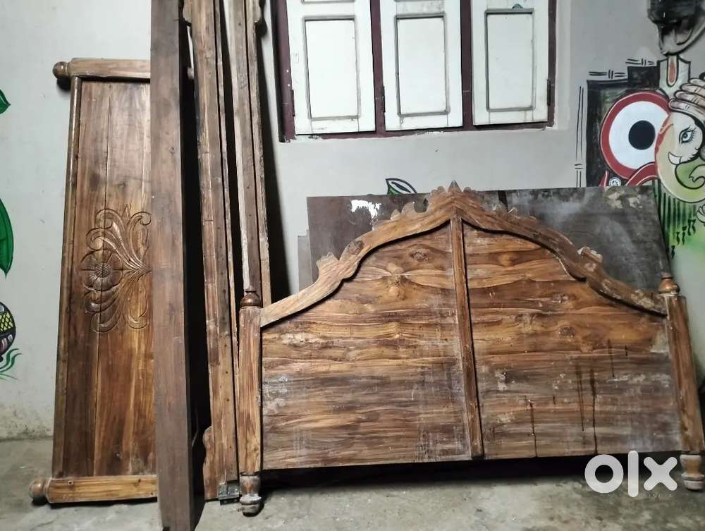 Wooden double bed