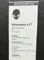 Alienware x17 R2 3080 TI i9-12900 64GB RAM Lunar Light 2TB SSD W11 Pro