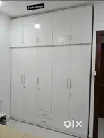 5 Door Wardrobe with Loft storage in Off white customise size design
