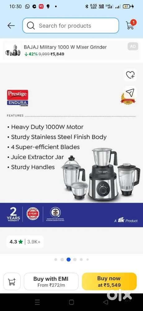 Prestige endura 1000 wat