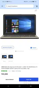 Asus Vivobook X540B AMD laptap ram 4gb 1tb harddisk