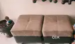 7 seater L shape sofa with 8mm center glass table and extra 2 seaters