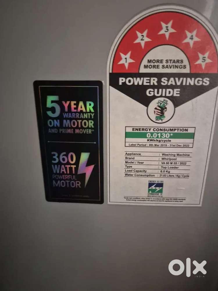Washing Machine Whirlpool 6kg 2022 model Top Load
