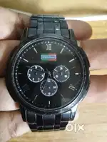 Peter England Black Analog Men’s Watch – Stainless Steel Strap