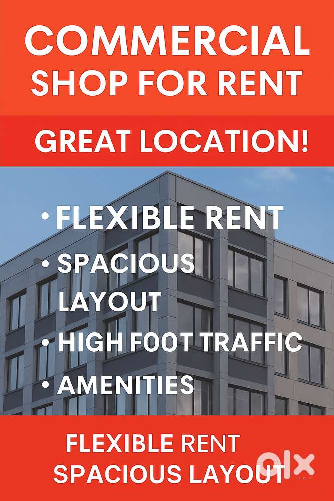 Commercial Shop for Rent – Prime Location with High Footfall