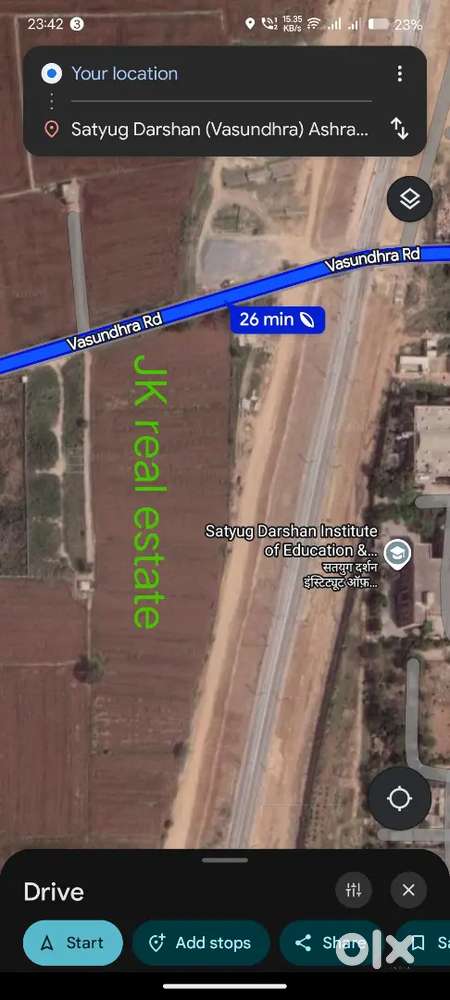 Vasundhara road 100guj ka plot 20lac mein.