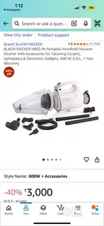 Black decker vaccum cleaner