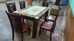 6 chairs Marble Top Dining table set in good condition