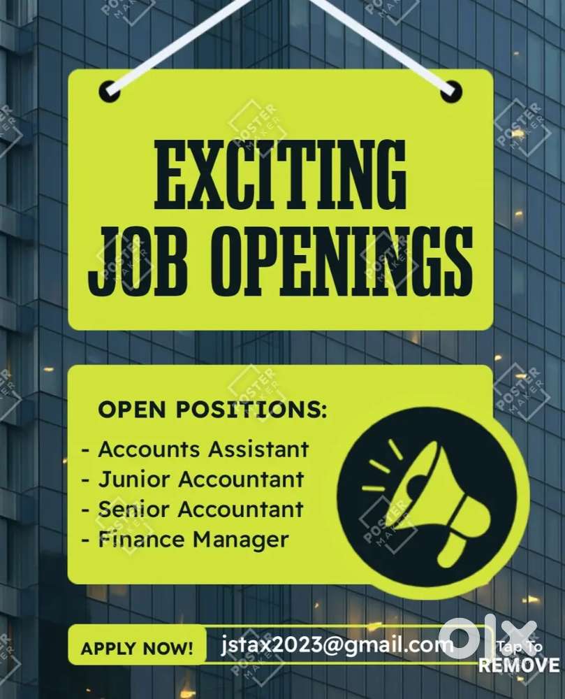 JOB OPPURTUNITY IN ACCOUNTS FIELD