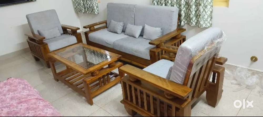 Wooden 5 seater sofa starting model price 13499 EMI option available