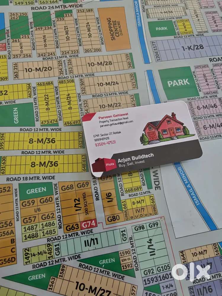 North Facing 264 gaj plot for sale in HSVP Sector-27, Rohtak