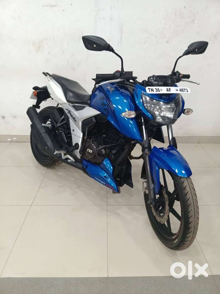 TVS APACHE RTR 160 4V BLUE/ WHITE COLOR