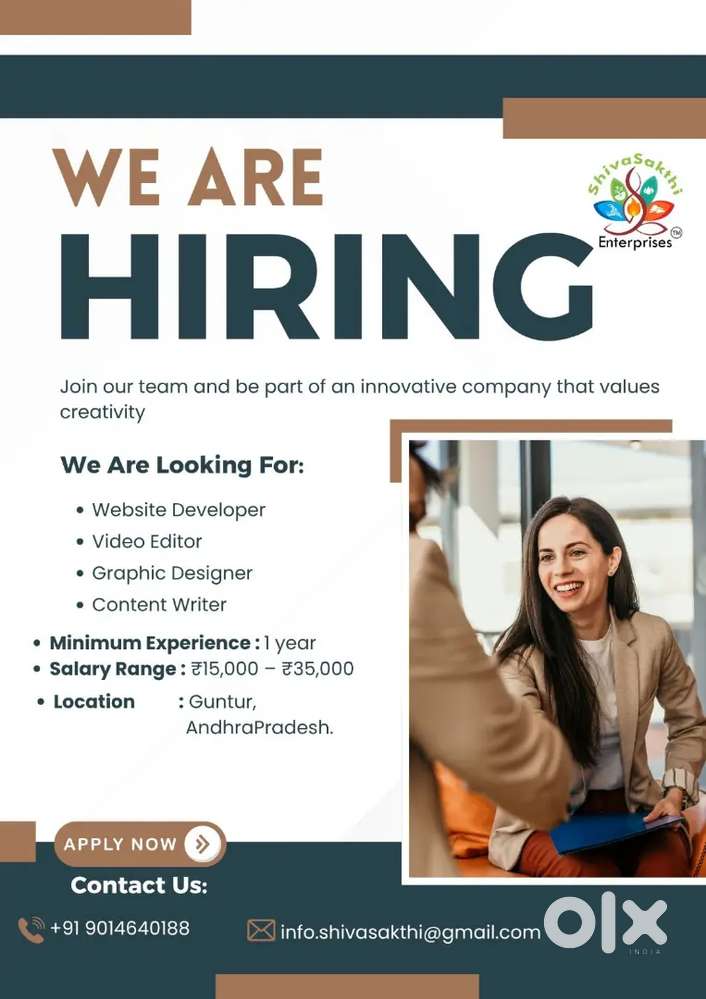 Graphic Designer, Video Editor, Content Writer and Website Developer