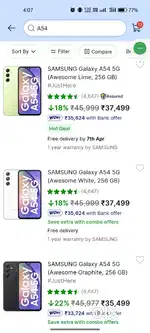 Samsung A54 5g white 256 ,