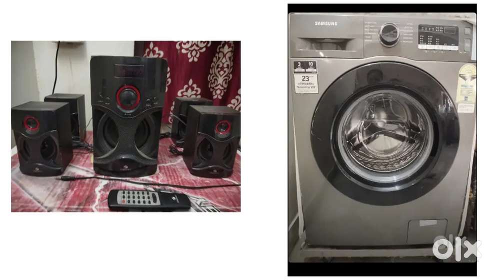 Samsung brand new washing machine,and Zebronics multimedia speaker