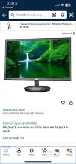 AOC monitor for 3000/- Only