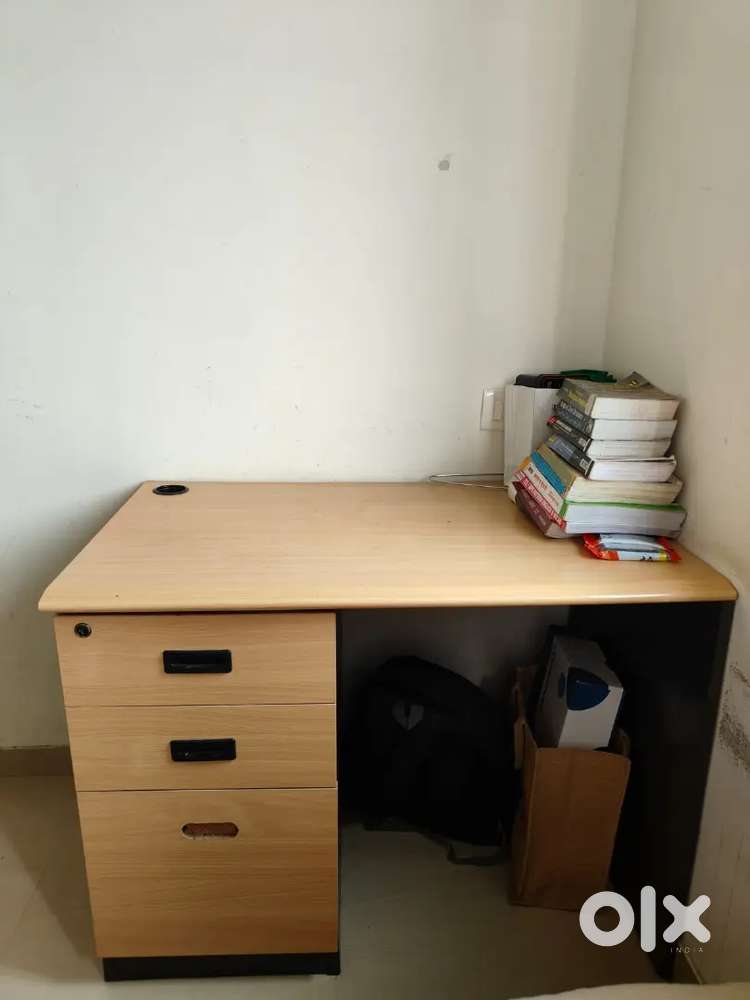 Wooden Study / Office Table with Storage Drawers – Good Condition