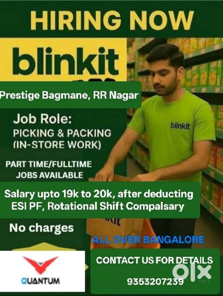 Picking packing unloading @ prestige Bagmane