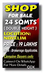 24 SQMT DOUBLE-HEIGHT SHOP IN NAVELIM FOR SALE .