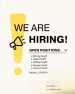 Billing staff, Accountant, clerk