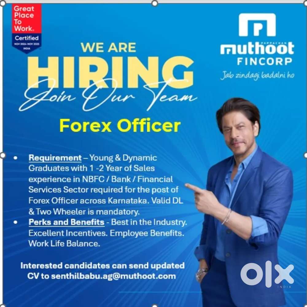 Forex officer - @Muthoot Fincorp Ltd