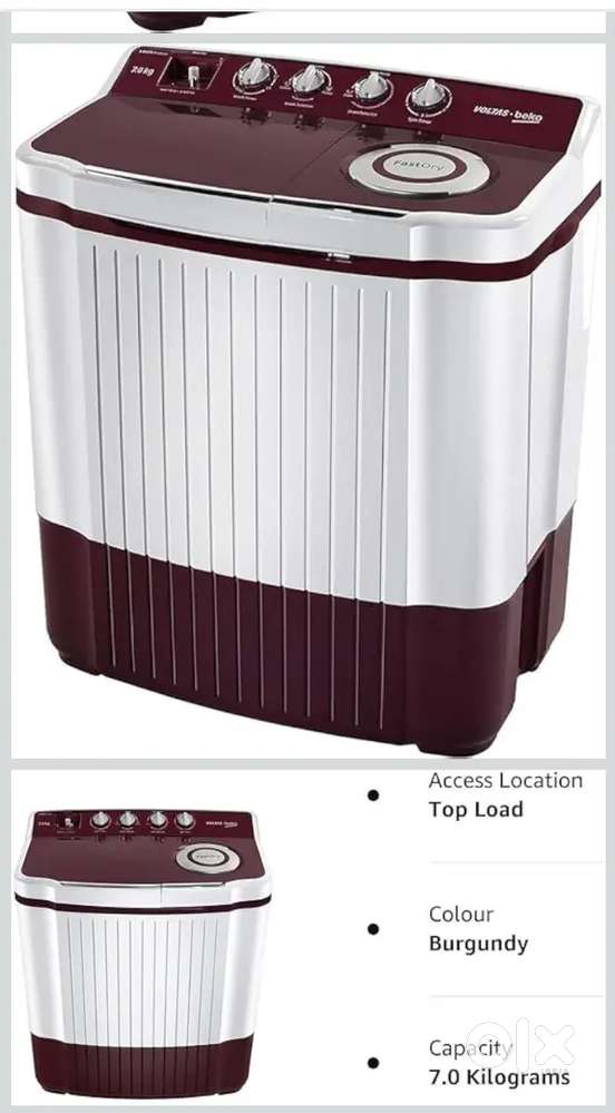 New Voltas beko 7kg 5 star semiautomatic machine