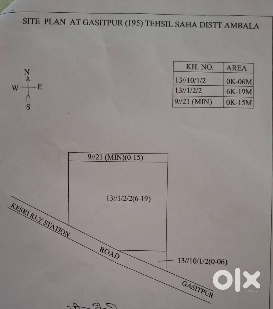 1 Acre (Killa) in Ghastipur, Saha in Ambala Distt.