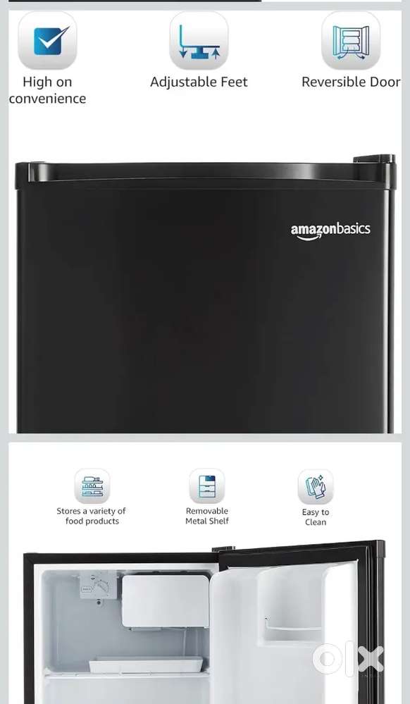 Single Door mini Refrigerator, Black 43L
