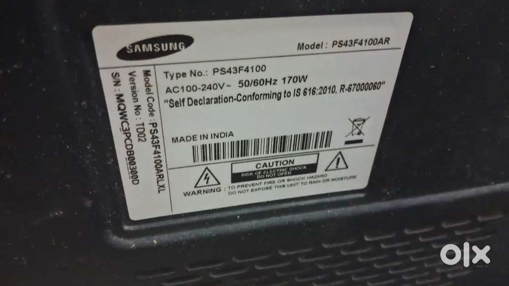Selling 10 years old samsung plasma TV