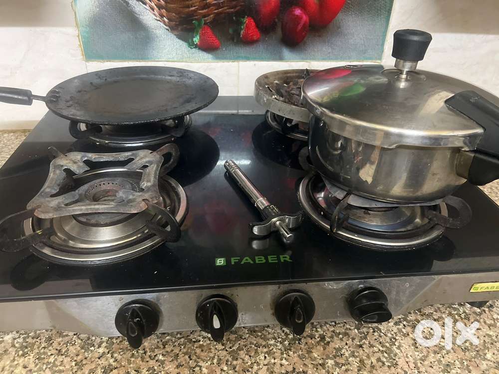 Four stove gas burner glass top